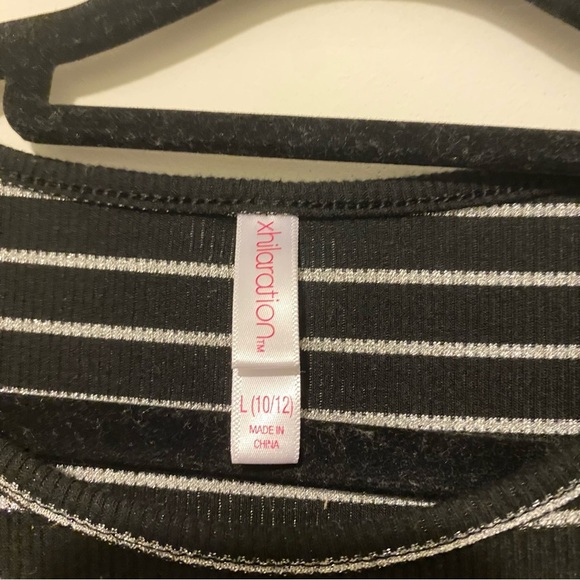 Xhilaration Girls 10/12 Large Long Sleeve Black Sliver Dress - Picture 7 of 12